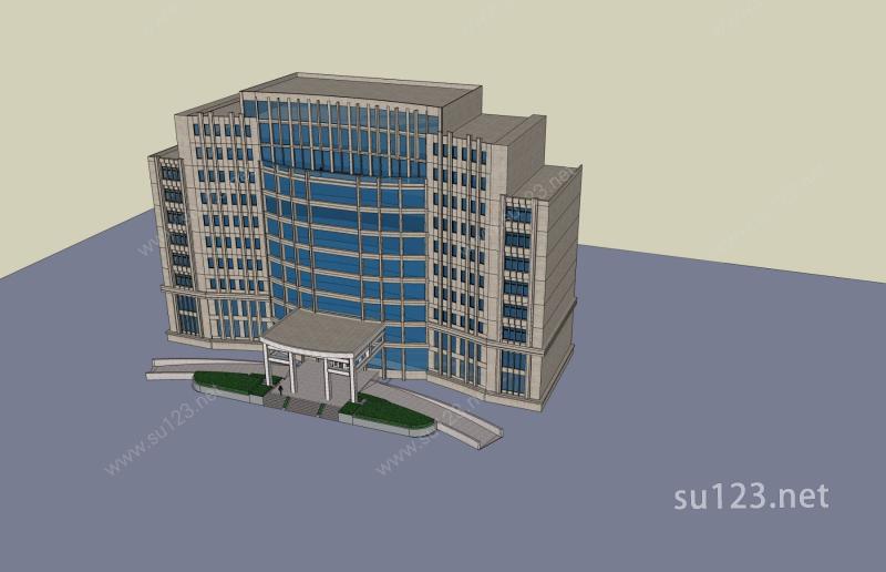 现代小高层办公楼SU模型下载草图大师sketchup模型