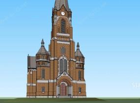 英式教堂SU模型