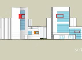 办公大楼规划SU模型