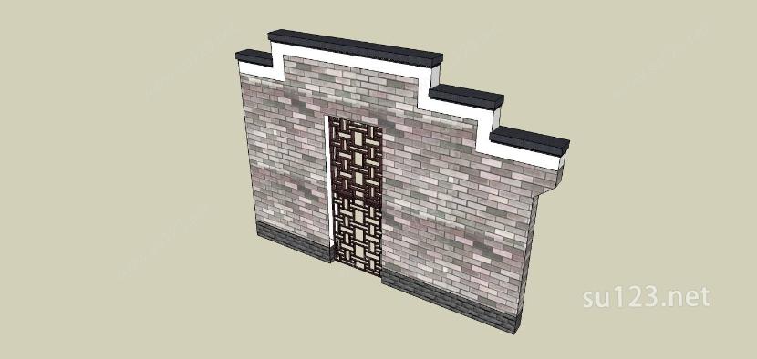 建筑构件-景墙SU模型下载草图大师sketchup模型