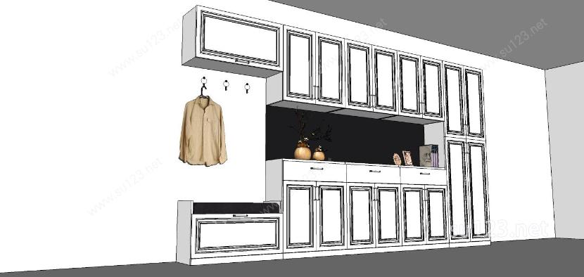 室内家具-壁柜SU模型
