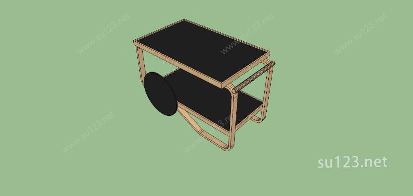 室内家具-移动餐桌SU模型