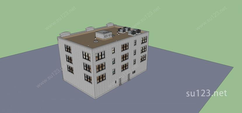 欧式多层公寓SU模型下载草图大师sketchup模型