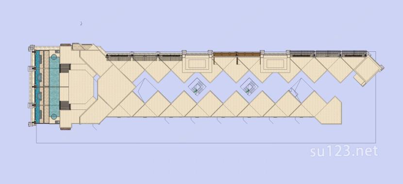 古典风格高层住宅SU模型下载草图大师sketchup模型