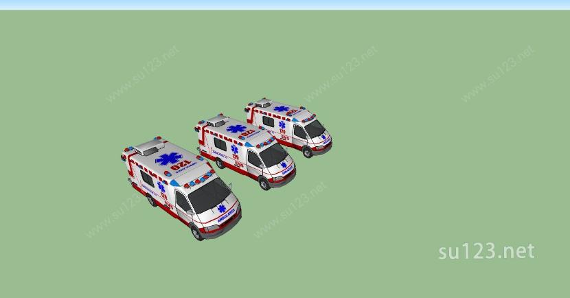 救护车SU模型下载草图大师sketchup模型