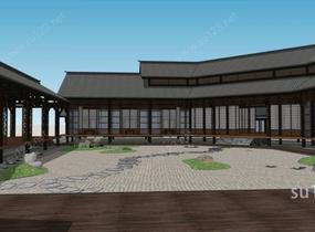 中式禅意建筑新中式建筑su0SU模型