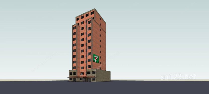 现代小高层公寓SU模型下载草图大师sketchup模型