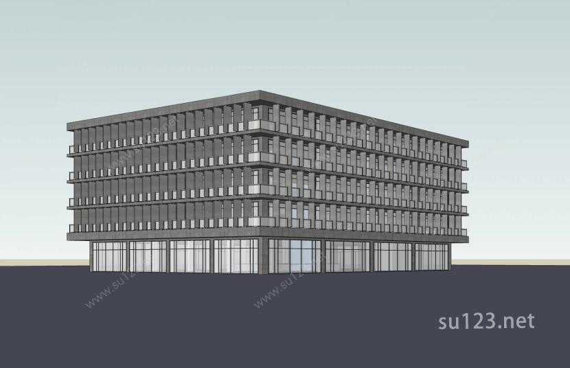 现代多层办公楼SU模型