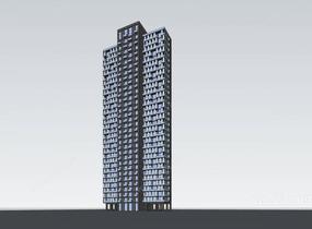 现代高层住宅楼SU模型