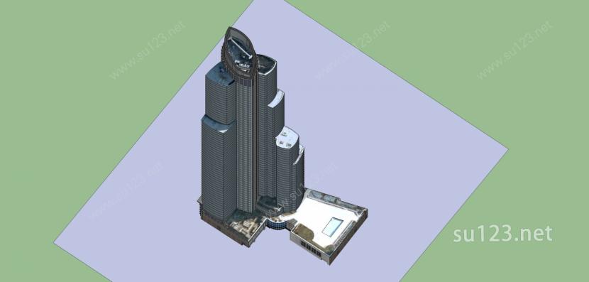 现代超高层大厦SU模型下载草图大师sketchup模型