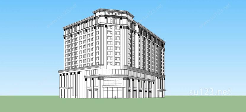 新古典风格酒店SU模型下载草图大师sketchup模型