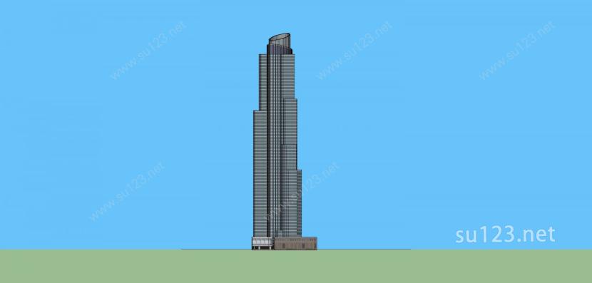 现代超高层大厦SU模型