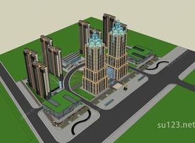 现代城市综合体SU模型