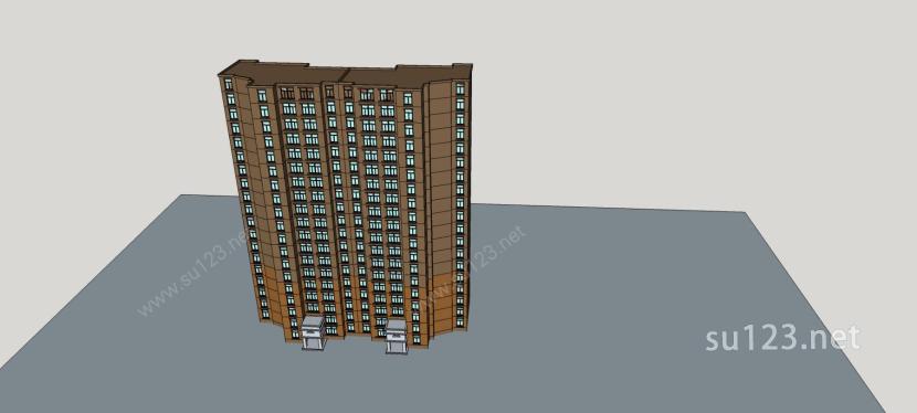 简欧风格高层公寓SU模型下载草图大师sketchup模型