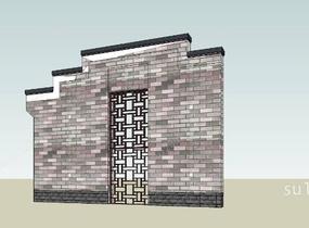 建筑构件-景墙SU模型