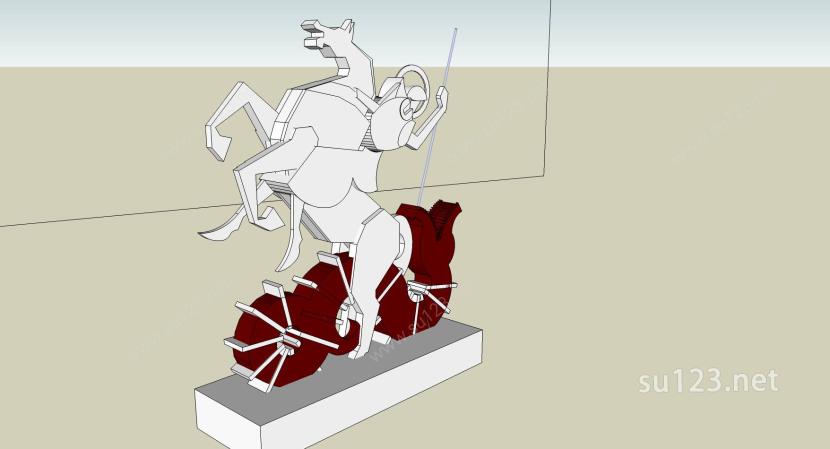 抽象马雕塑设计SU模型下载草图大师sketchup模型