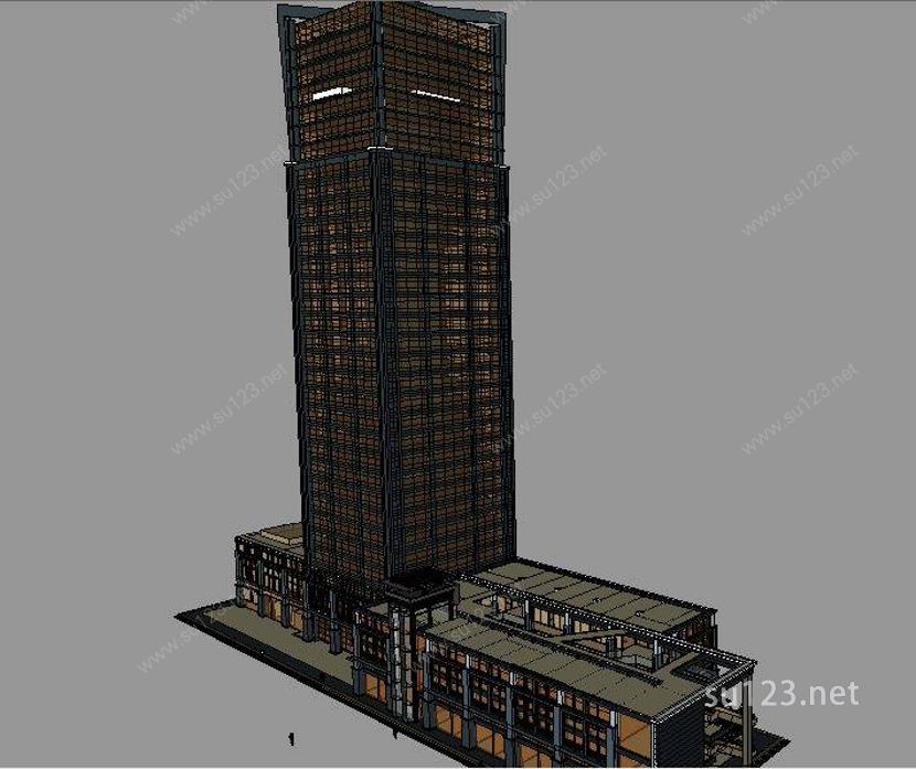 小酒店建筑模型SU模型下载草图大师sketchup模型