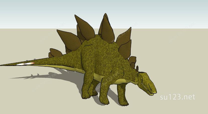 恐龙动物雕塑SU模型下载草图大师sketchup模型
