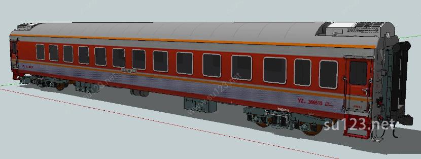 中国铁路火车客车SU模型下载草图大师sketchup模型