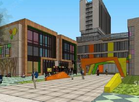 滨湖核心区社区中心幼儿园 +办公楼SU模型