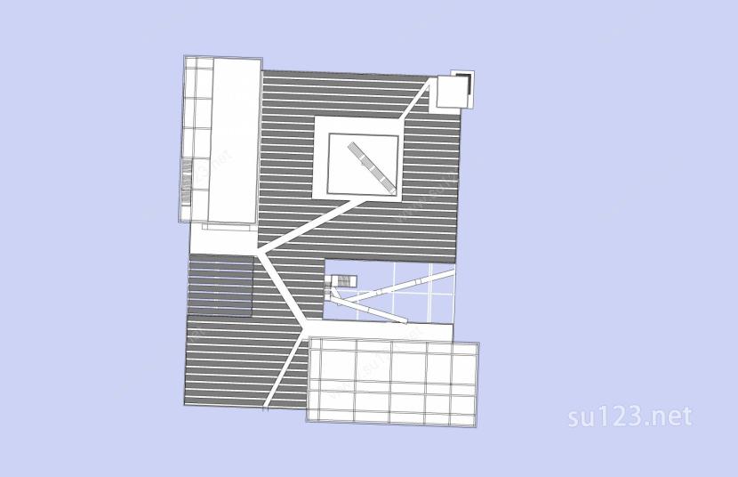 现代多层商厦SU模型下载草图大师sketchup模型