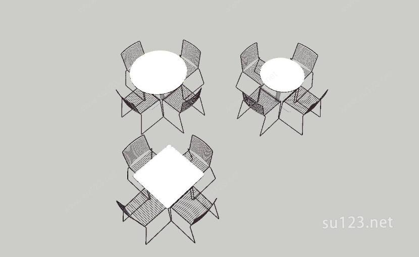 创意椅子凳子简约组合SU模型下载草图大师sketchup模型