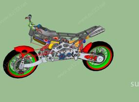 摩托车SU模型