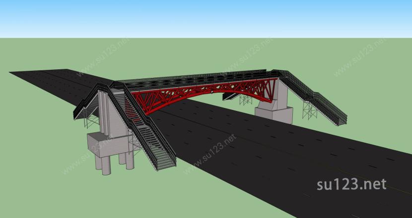 桥梁-加结构SU模型
