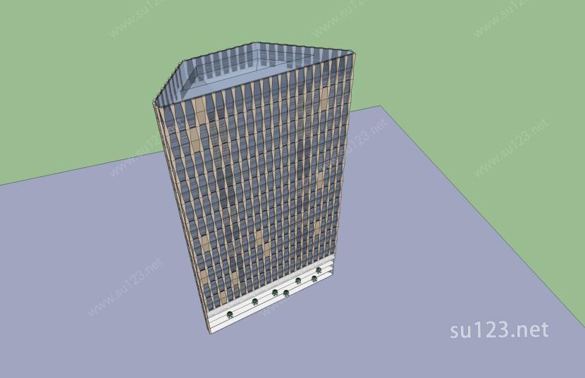 现代高层酒店SU模型下载草图大师sketchup模型