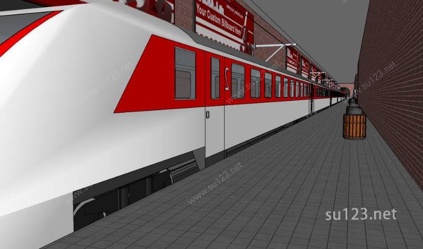 现代城市地铁站精细模型SU模型下载草图大师sketchup模型