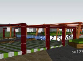 现代景观广场设计1SU模型