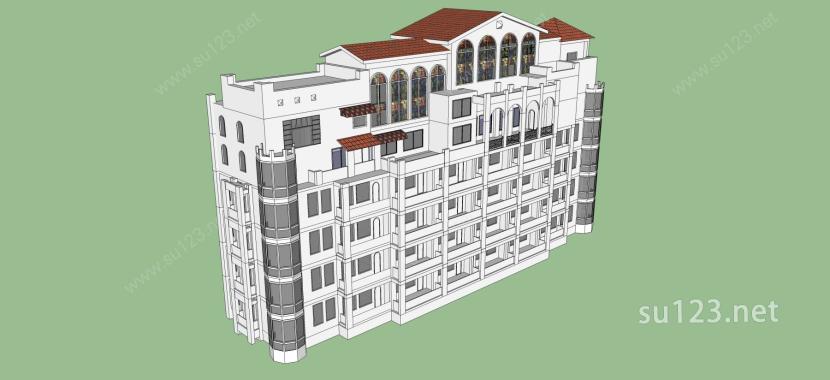 地中海风格公寓SU模型