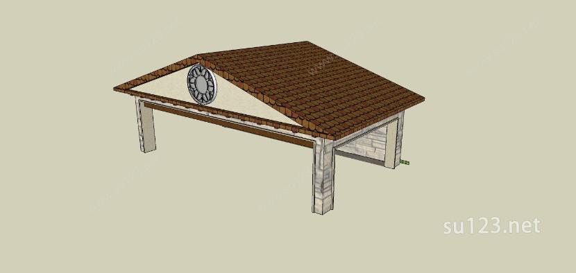 建筑构件-停车棚SU模型下载草图大师sketchup模型