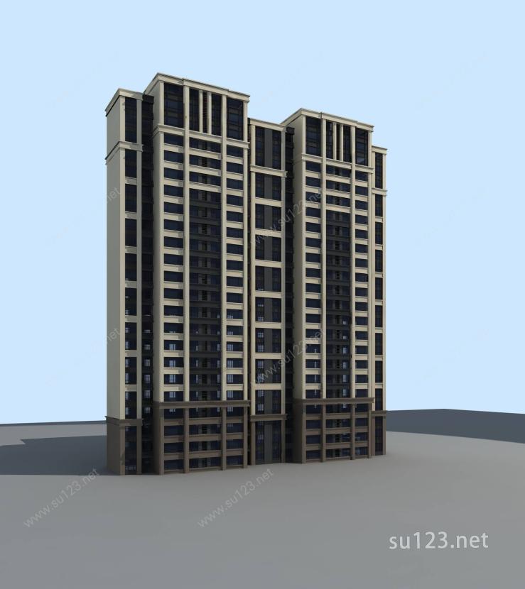 古典高层住宅模型SU模型