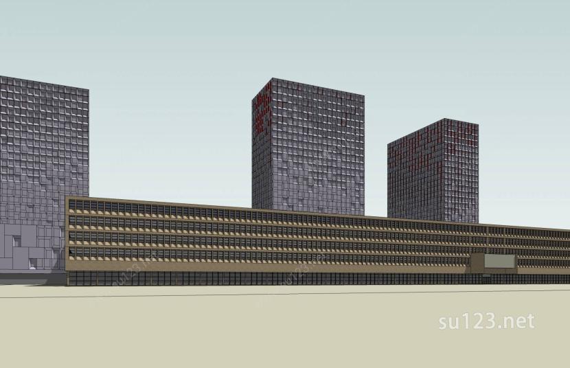 现代高层商业办公楼SU模型