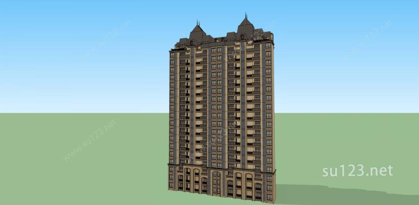 欧式高层建筑a10SU模型下载草图大师sketchup模型