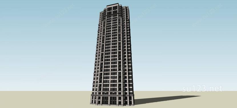 现代高层住宅SU模型