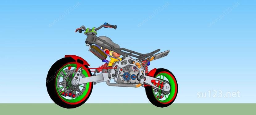 摩托车SU模型下载草图大师sketchup模型