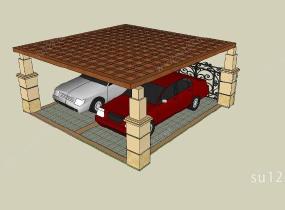 建筑构件-车棚SU模型