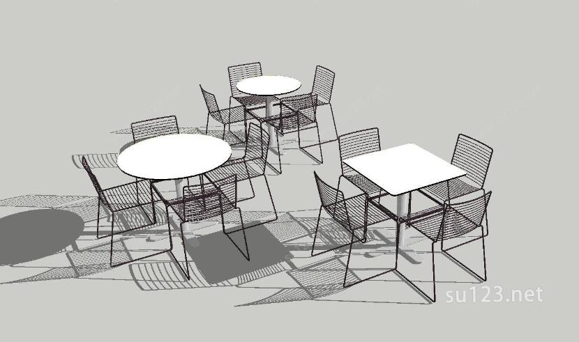 创意椅子凳子简约组合SU模型