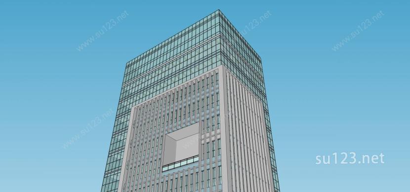 现代超高层办公楼SU模型下载草图大师sketchup模型