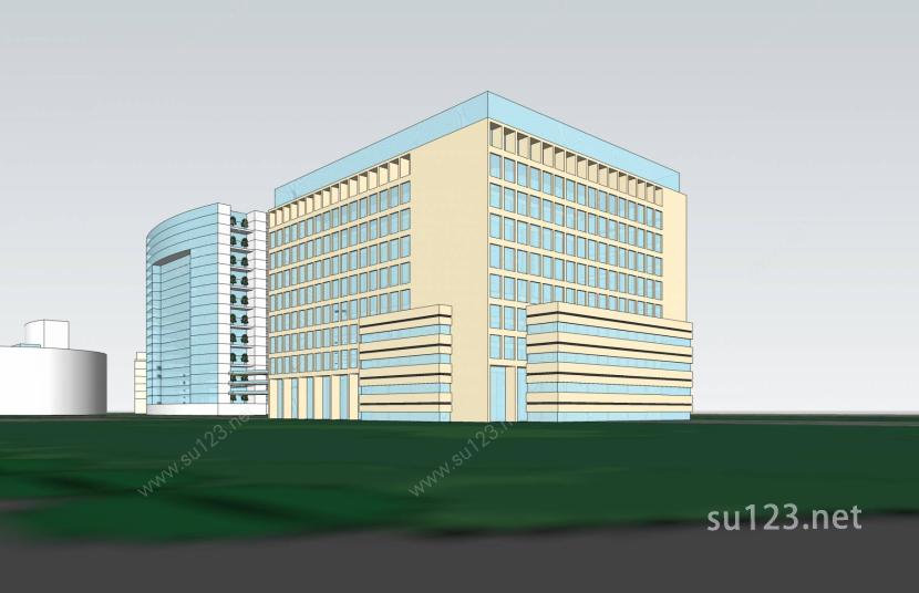 三亚政府办公楼SU模型下载草图大师sketchup模型