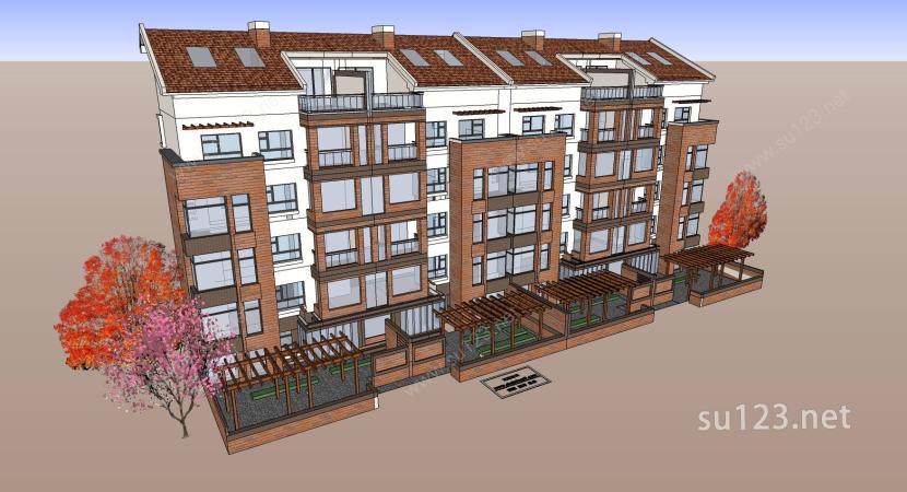 高层住宅设计精模02SU模型下载草图大师sketchup模型