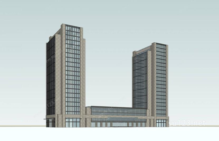 现代高层商业办公楼SU模型