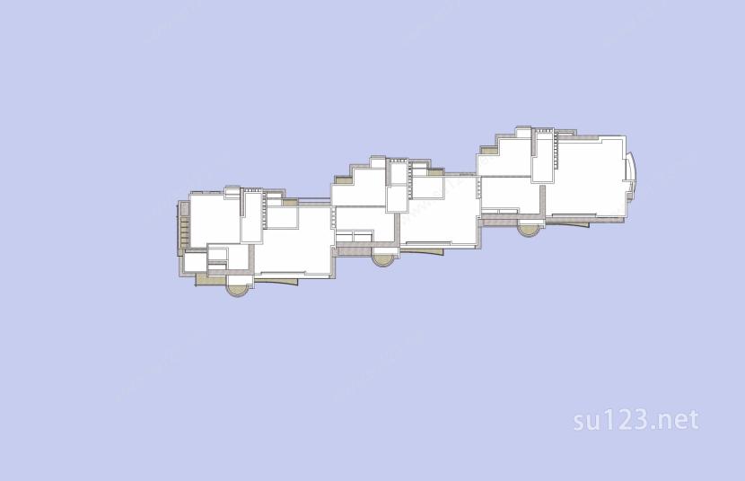 现代住宅楼SU模型下载草图大师sketchup模型
