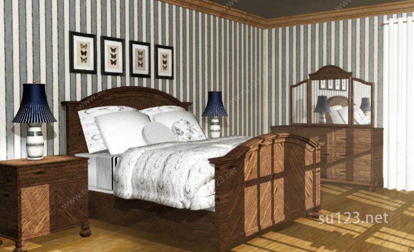 家具设计——卧床SU模型下载草图大师sketchup模型