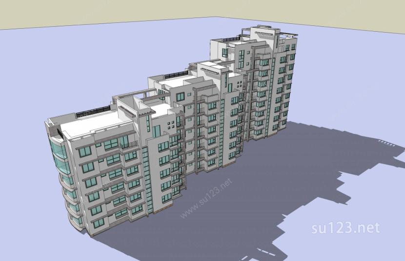 现代住宅楼SU模型下载草图大师sketchup模型