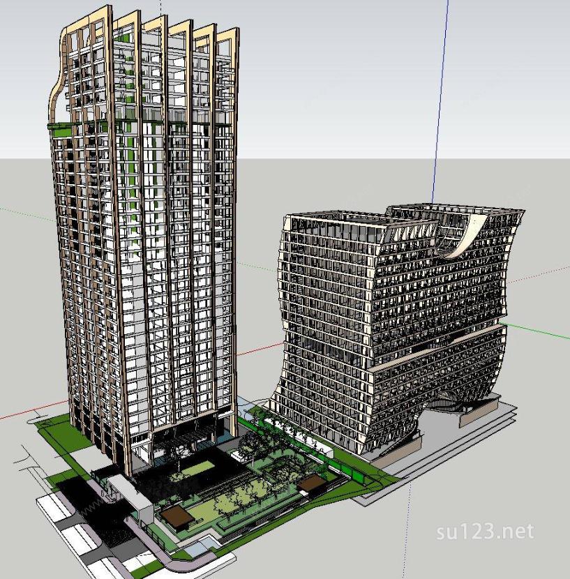 异结构住房商业建筑SU模型