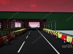 高速公路施工交通安全防护设施布设SU模型