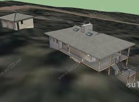 现代坡屋顶住宅SU模型